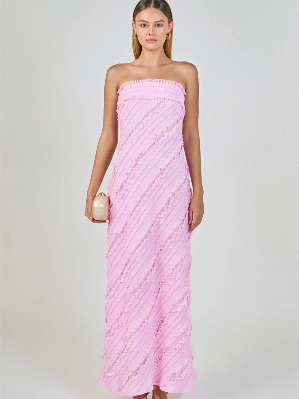 Endless Rose Ruffled Maxi Dress- Pink